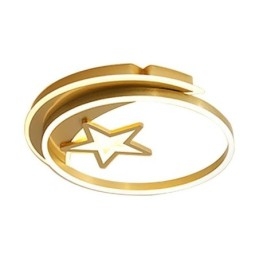 Luminária de teto embutida Moon Star em acrílico dourado