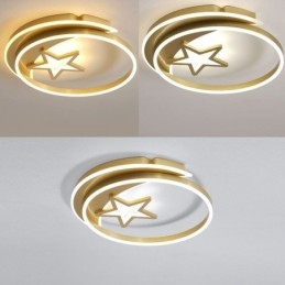 Luminária de teto embutida Moon Star em acrílico dourado