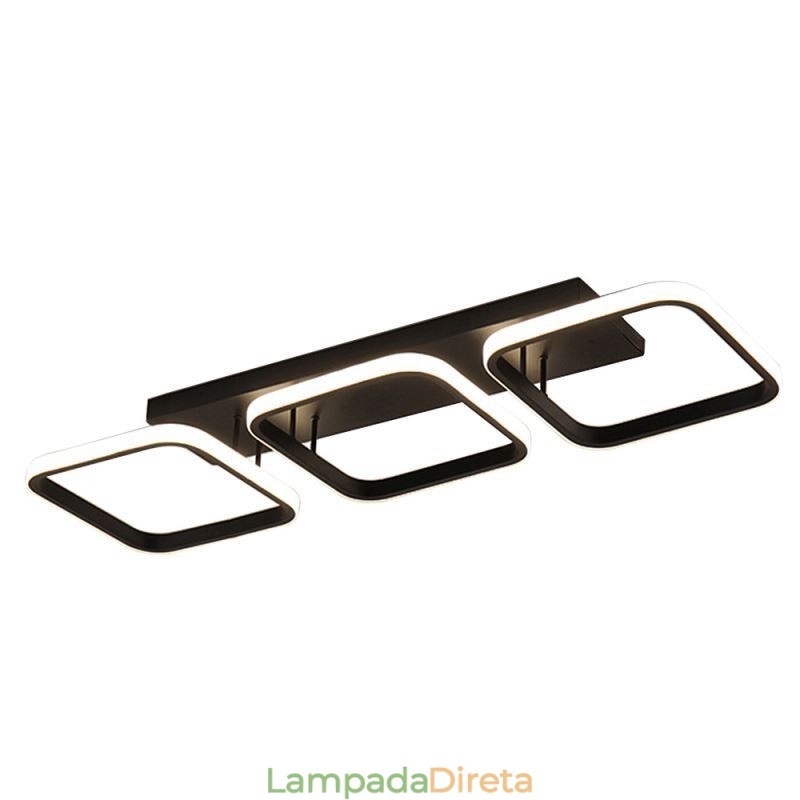 Luminária de teto moderna minimalista com moldura quadrada de acrílico embutida