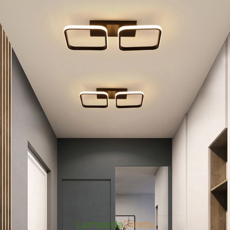 Luminária de teto moderna minimalista com moldura quadrada de acrílico embutida