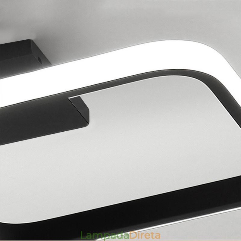 Luminária de teto moderna minimalista com moldura quadrada de acrílico embutida