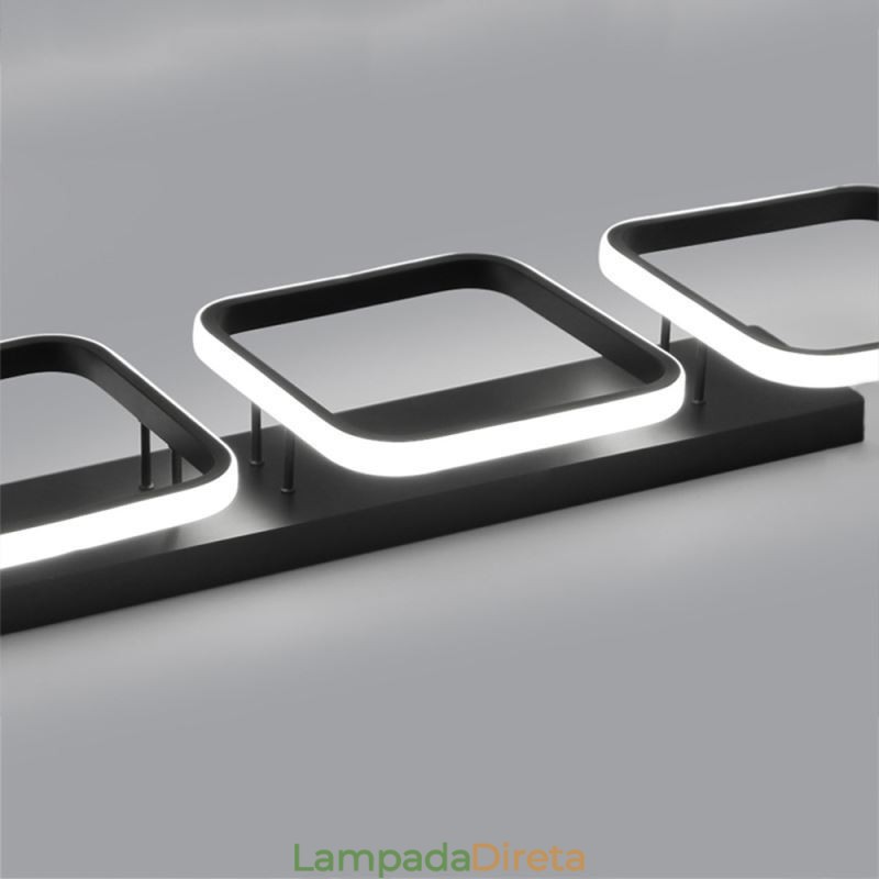 Luminária de teto moderna minimalista com moldura quadrada de acrílico embutida