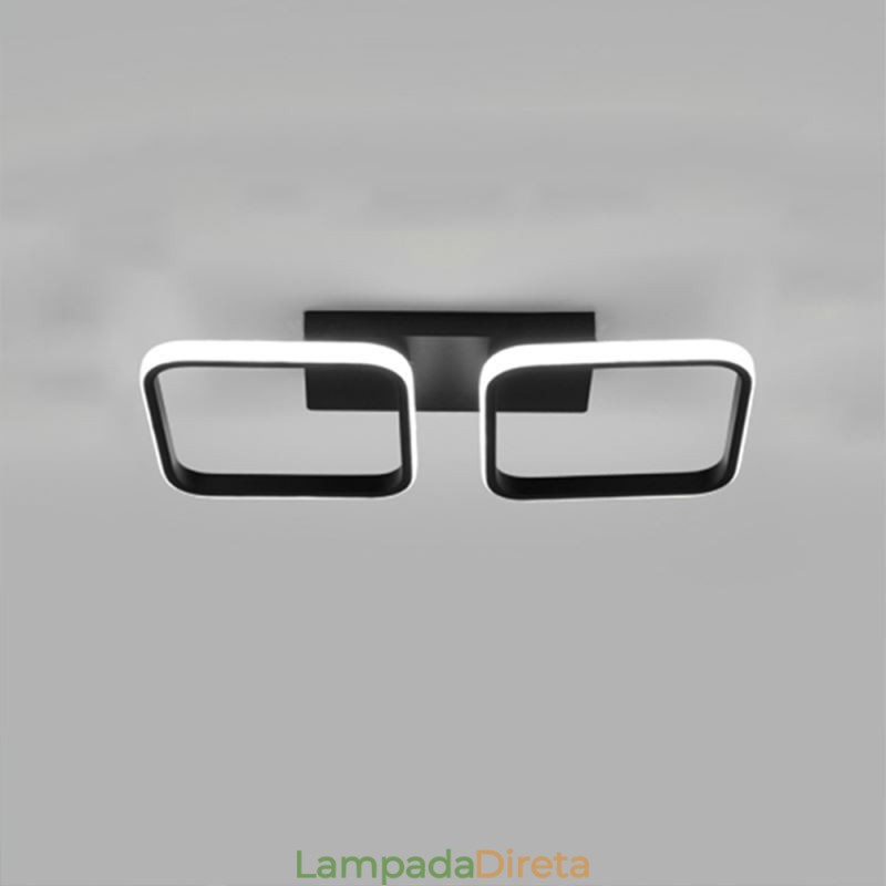 Luminária de teto moderna minimalista com moldura quadrada de acrílico embutida