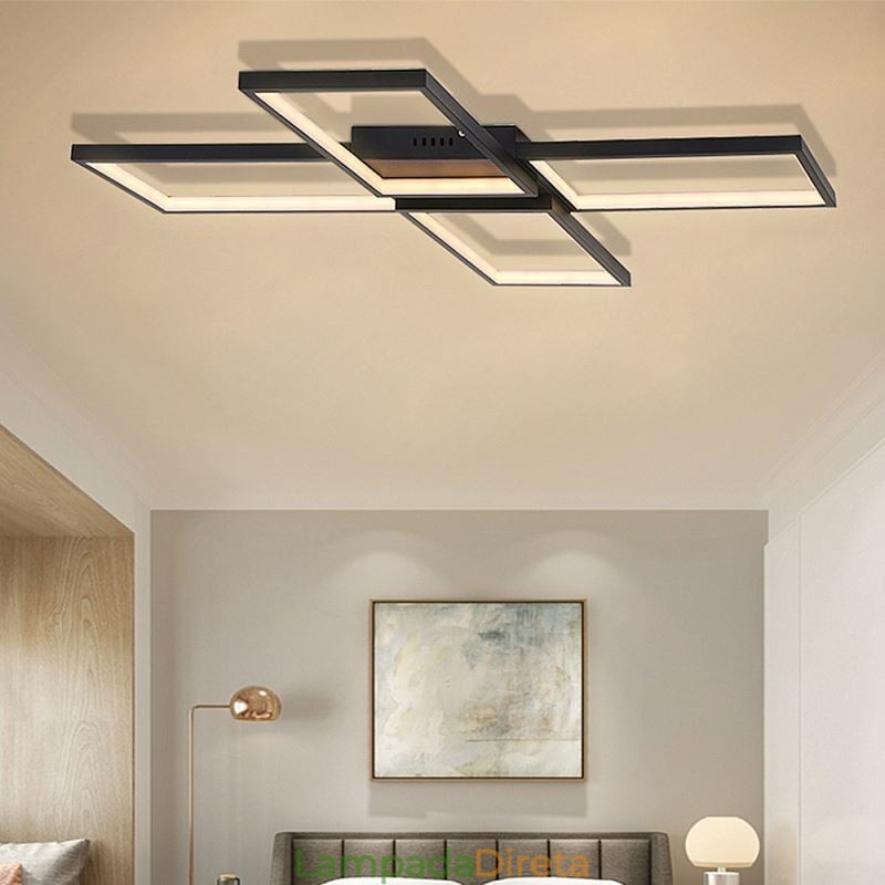 Luminária de teto acrílica minimalista embutida em formato de X