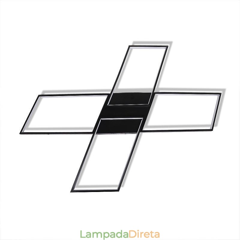 Luminária de teto acrílica minimalista embutida em formato de X