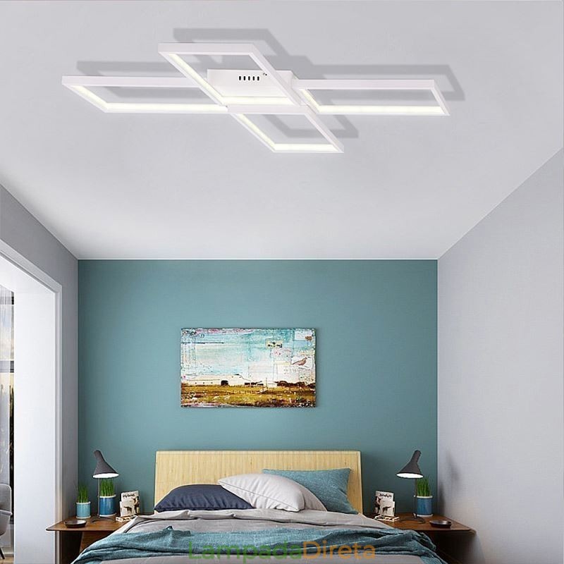 Luminária de teto acrílica minimalista embutida em formato de X