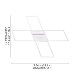 Luminária de teto acrílica minimalista embutida em formato de X