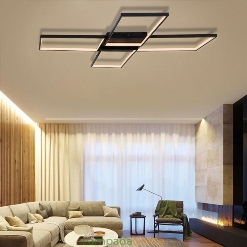 Luminária de teto acrílica minimalista embutida em formato de X