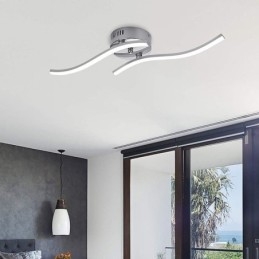 Luminária de teto em acrílico moderna e simples com formato de onda embutida