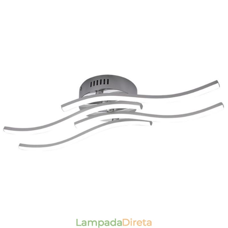 Luminária de teto em acrílico moderna e simples com formato de onda embutida