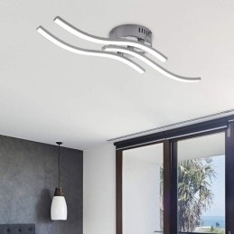 Luminária de teto em acrílico moderna e simples com formato de onda embutida