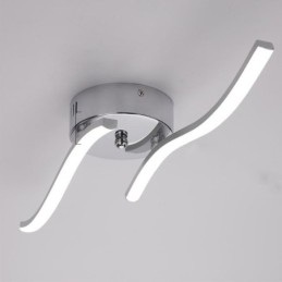 Luminária de teto em acrílico moderna e simples com formato de onda embutida