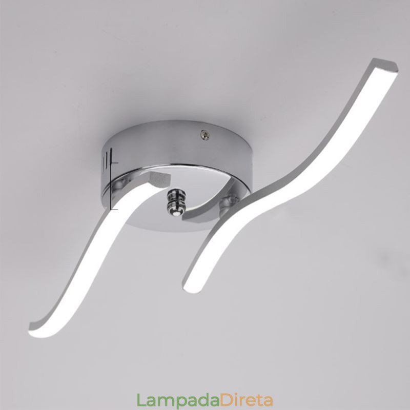 Luminária de teto em acrílico moderna e simples com formato de onda embutida