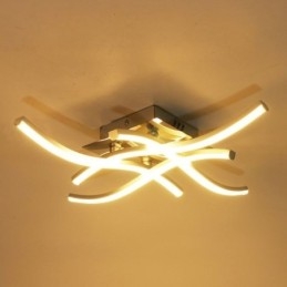 Luminária de teto em acrílico moderna e simples com 4 luzes em formato de onda