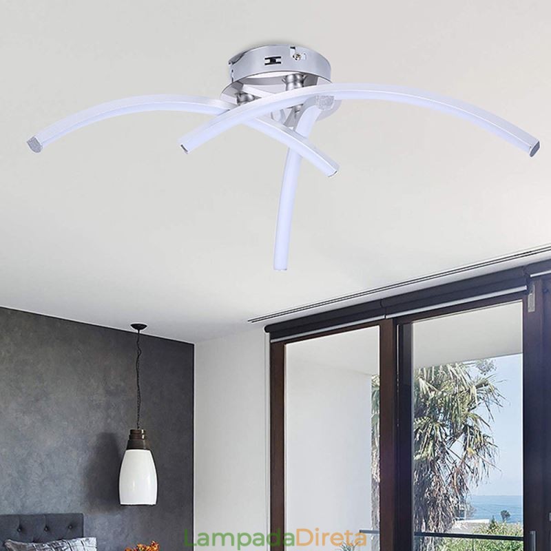 Luminária de teto em forma de arco de acrílico em forma de cruz de montagem embutida simples