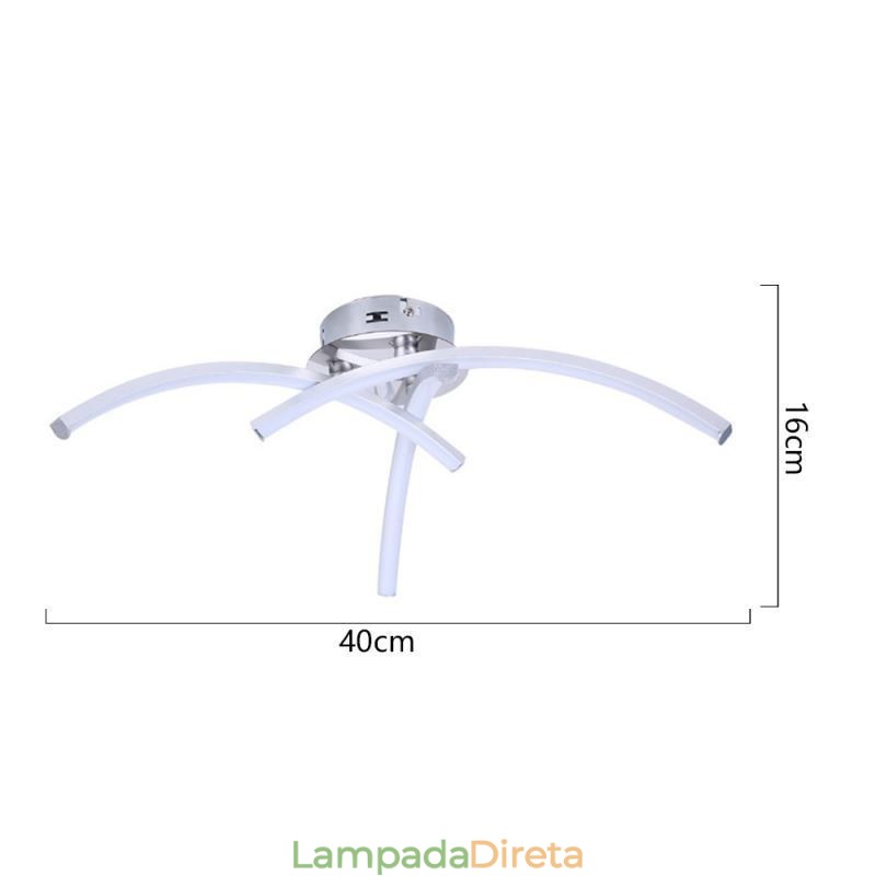 Luminária de teto em forma de arco de acrílico em forma de cruz de montagem embutida simples
