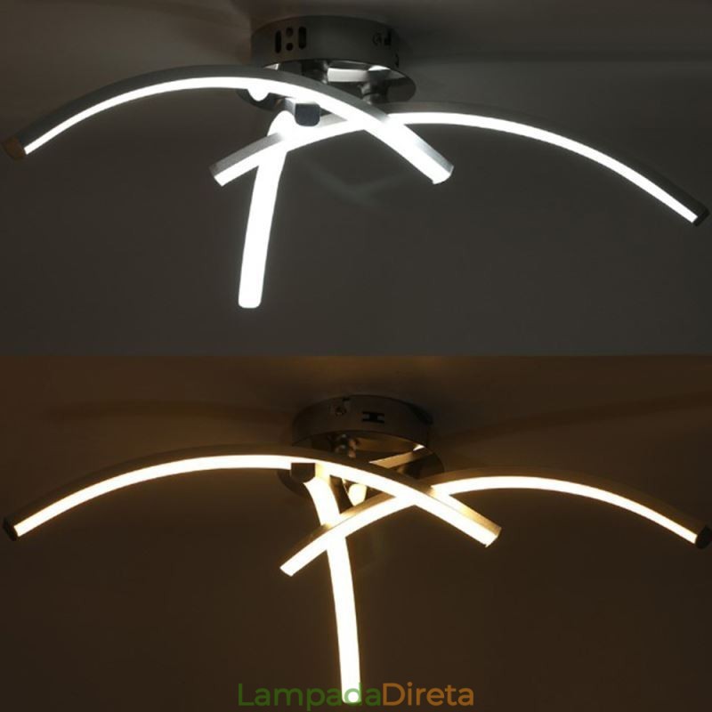 Luminária de teto em forma de arco de acrílico em forma de cruz de montagem embutida simples