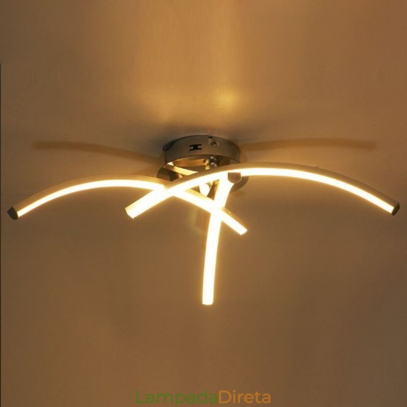 Luminária de teto em forma de arco de acrílico em forma de cruz de montagem embutida simples