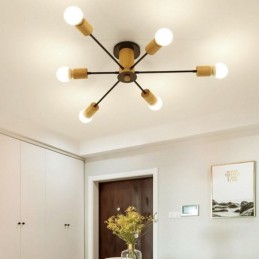 Lustre moderno Magic Beans Flush Mount Wood Branch