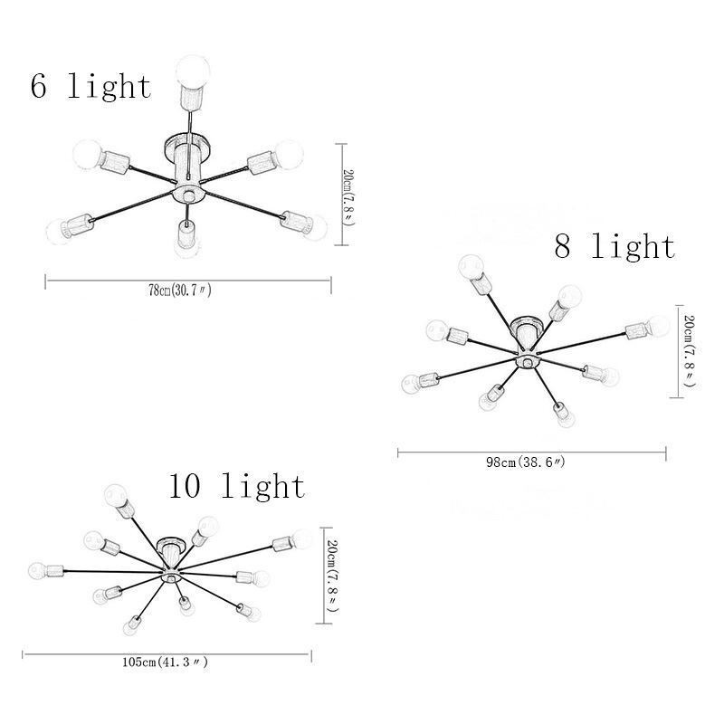 Lustre moderno Magic Beans Flush Mount Wood Branch