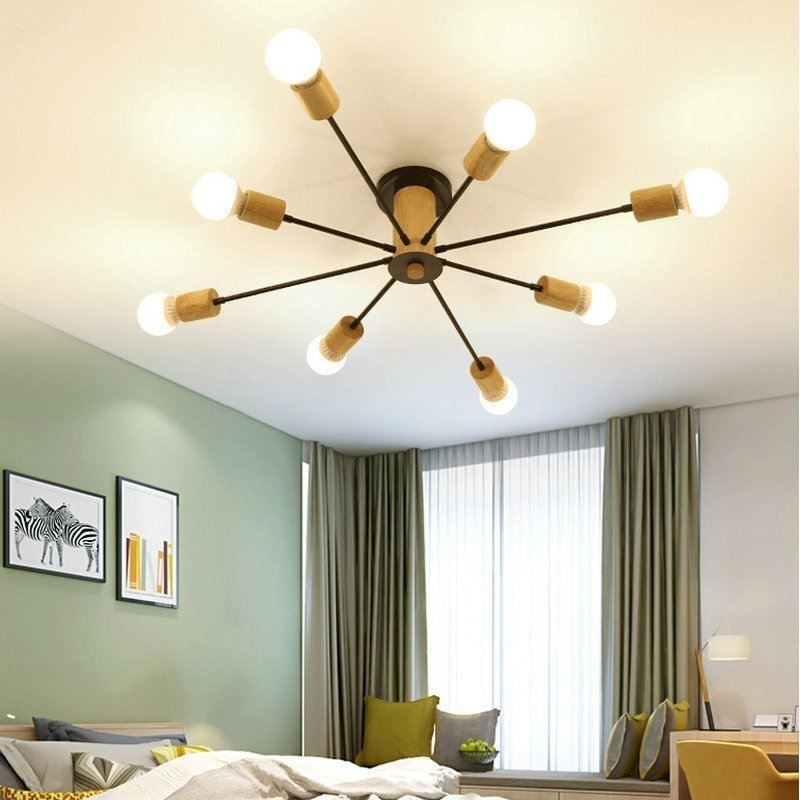 Lustre moderno Magic Beans Flush Mount Wood Branch