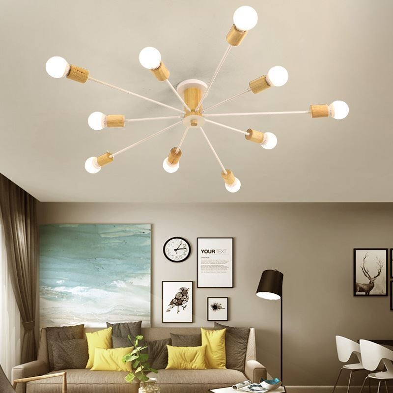 Lustre moderno Magic Beans Flush Mount Wood Branch