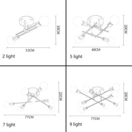 Simples Magic Beans Flush Mount Cruzado Luz de Teto