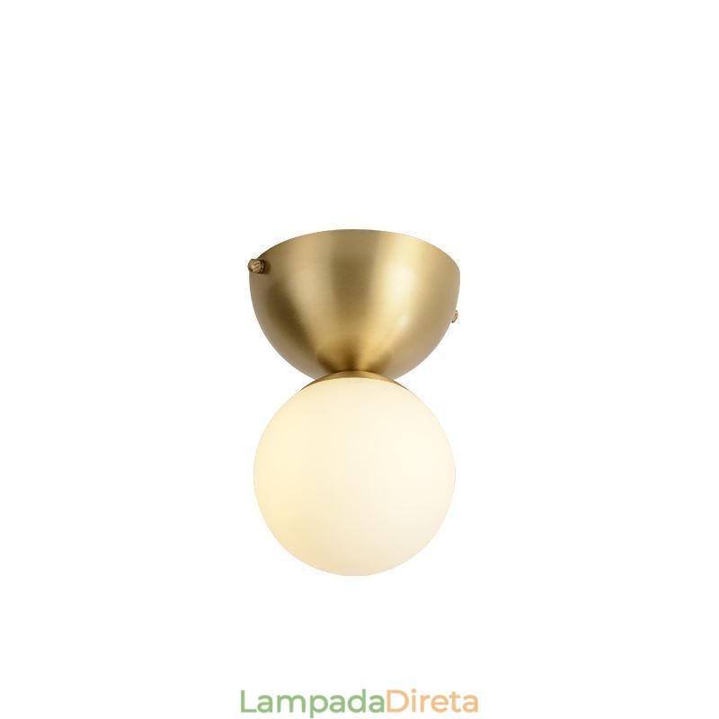 Mini luminária de teto embutida de latão nórdico para iluminação de foyer
