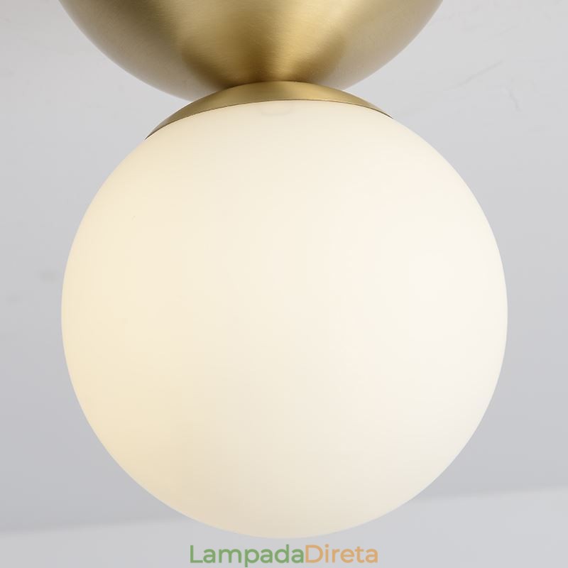 Mini luminária de teto embutida de latão nórdico para iluminação de foyer
