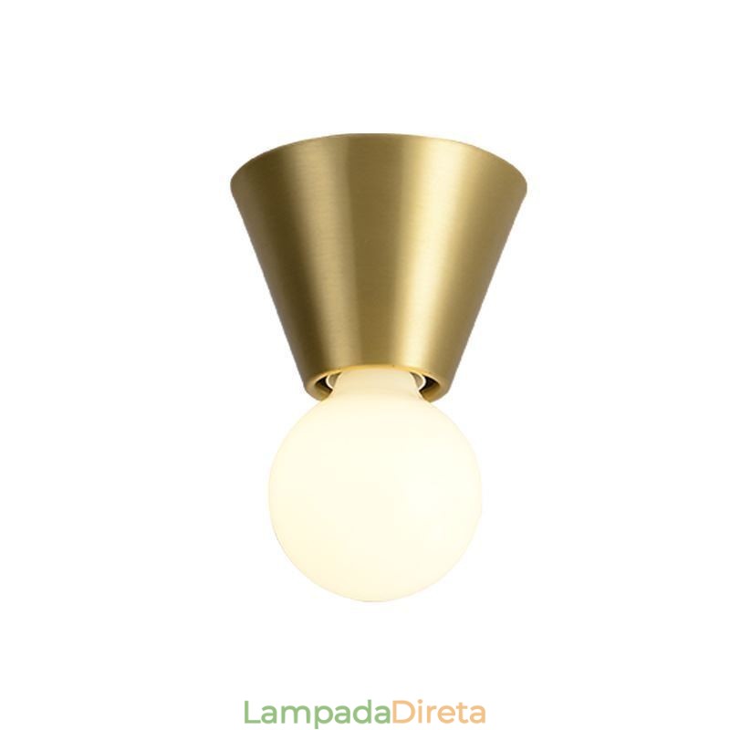 Mini luminária de teto embutida em latão nórdico