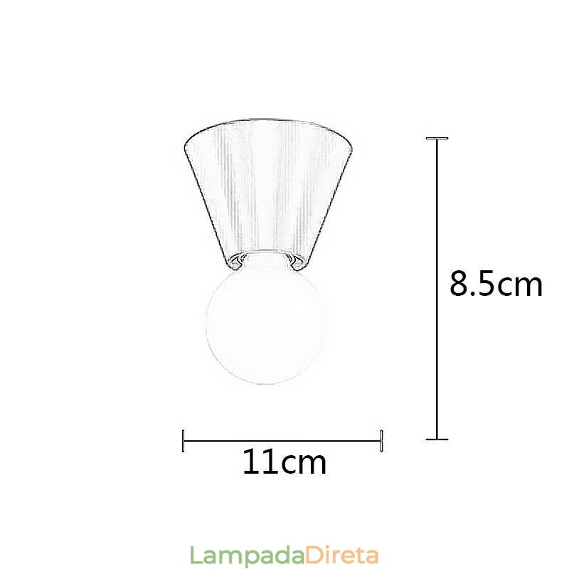 Mini luminária de teto embutida em latão nórdico
