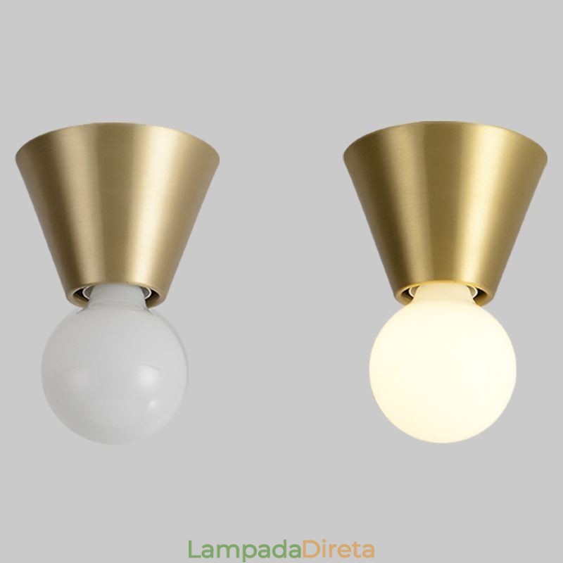 Mini luminária de teto embutida em latão nórdico