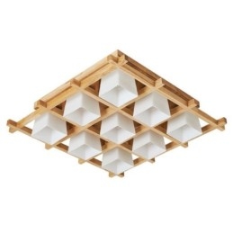 Nordic Square Grid Luminária de teto embutida emborrachada Luz de madeira
