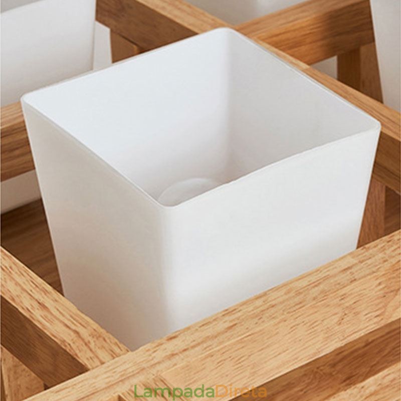 Nordic Square Grid Luminária de teto embutida emborrachada Luz de madeira