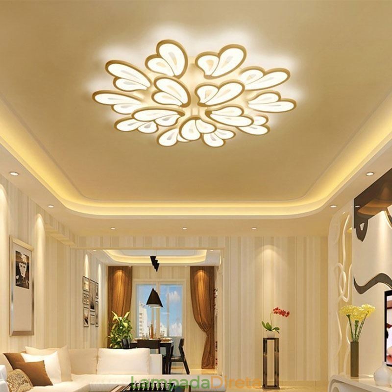 Luminária de teto em acrílico em formato de pétala, moderna e simples, embutida