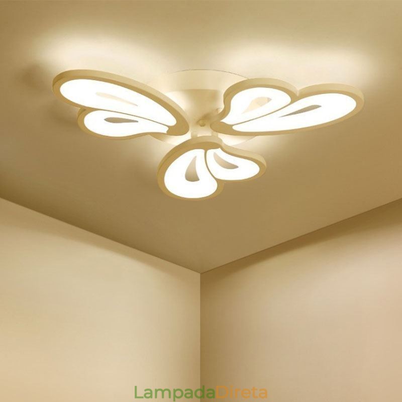 Luminária de teto em acrílico em formato de pétala, moderna e simples, embutida