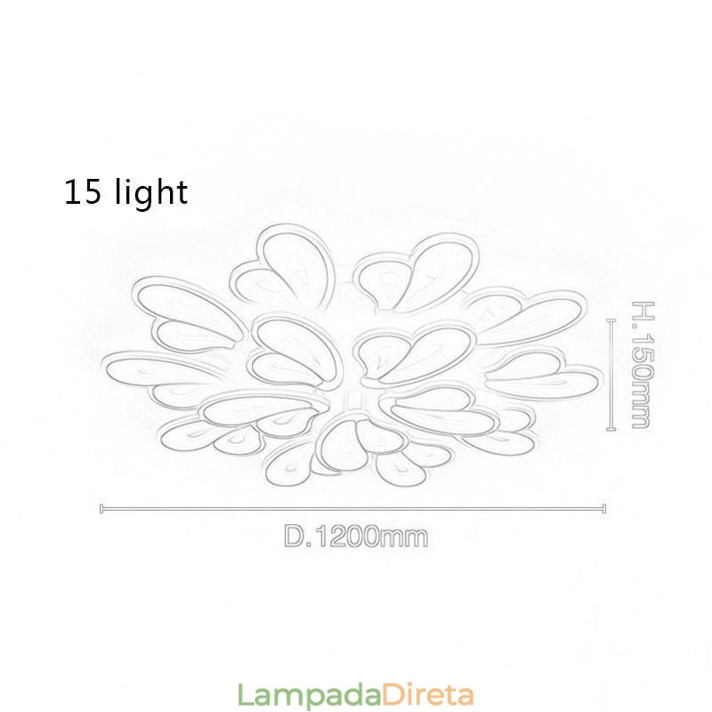 Luminária de teto em acrílico em formato de pétala, moderna e simples, embutida