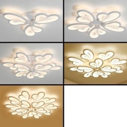 Luminária de teto em acrílico em formato de pétala, moderna e simples, embutida