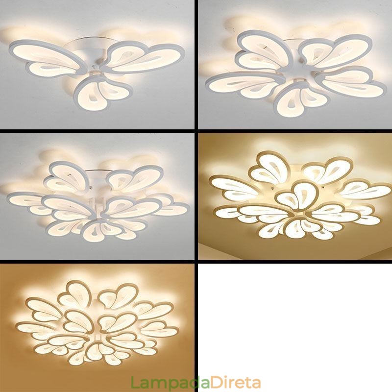 Luminária de teto em acrílico em formato de pétala, moderna e simples, embutida