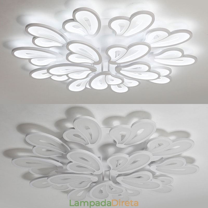 Luminária de teto em acrílico em formato de pétala, moderna e simples, embutida