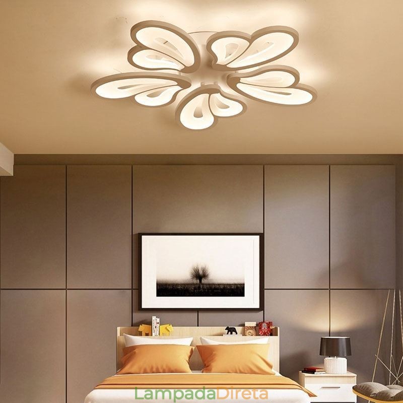 Luminária de teto em acrílico em formato de pétala, moderna e simples, embutida