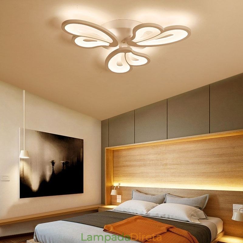 Luminária de teto em acrílico em formato de pétala, moderna e simples, embutida
