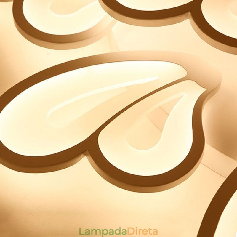Luminária de teto em acrílico em formato de pétala, moderna e simples, embutida