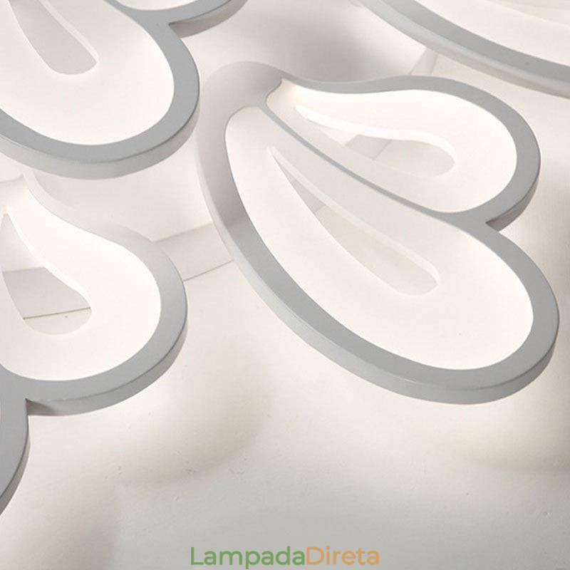 Luminária de teto em acrílico em formato de pétala, moderna e simples, embutida