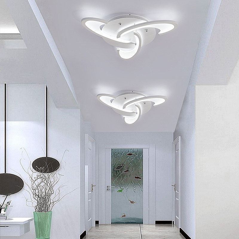 Luminária de teto moderna e simples de acrílico com moinho de vento embutido