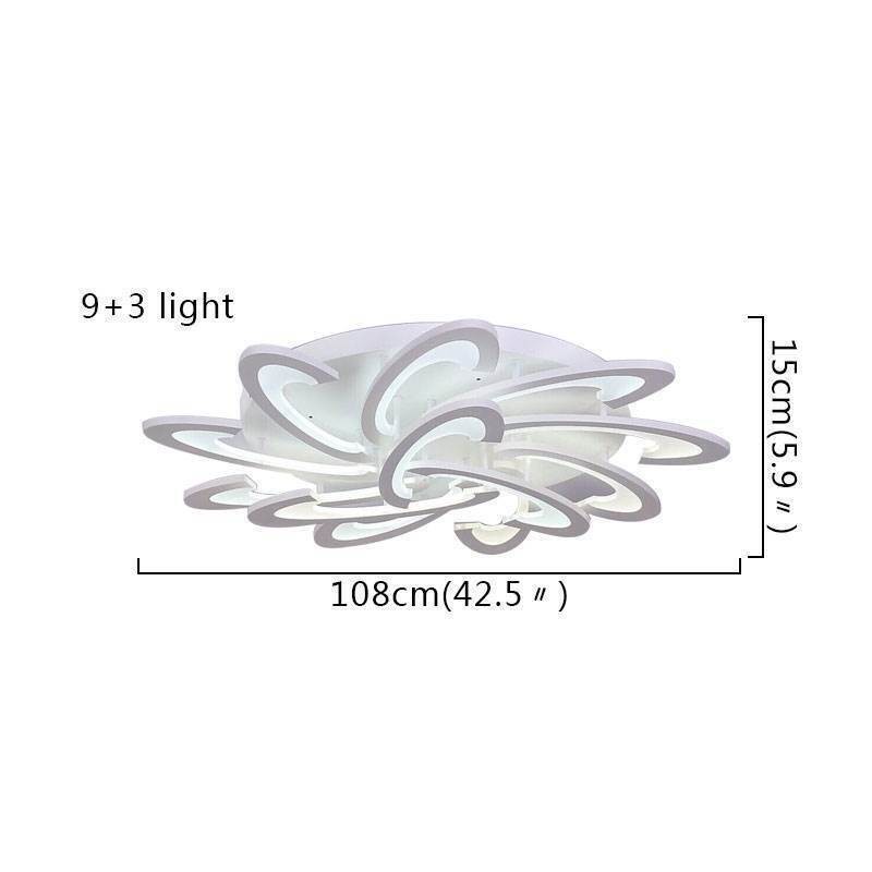 Luminária de teto moderna e simples de acrílico com moinho de vento embutido