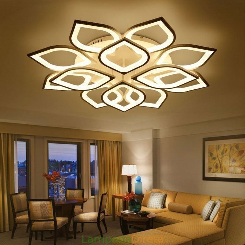 Luminária de teto em acrílico moderna e simples com pétala embutida
