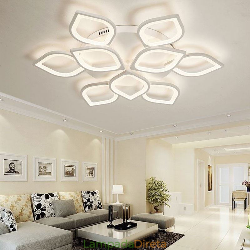 Luminária de teto em acrílico moderna e simples com pétala embutida