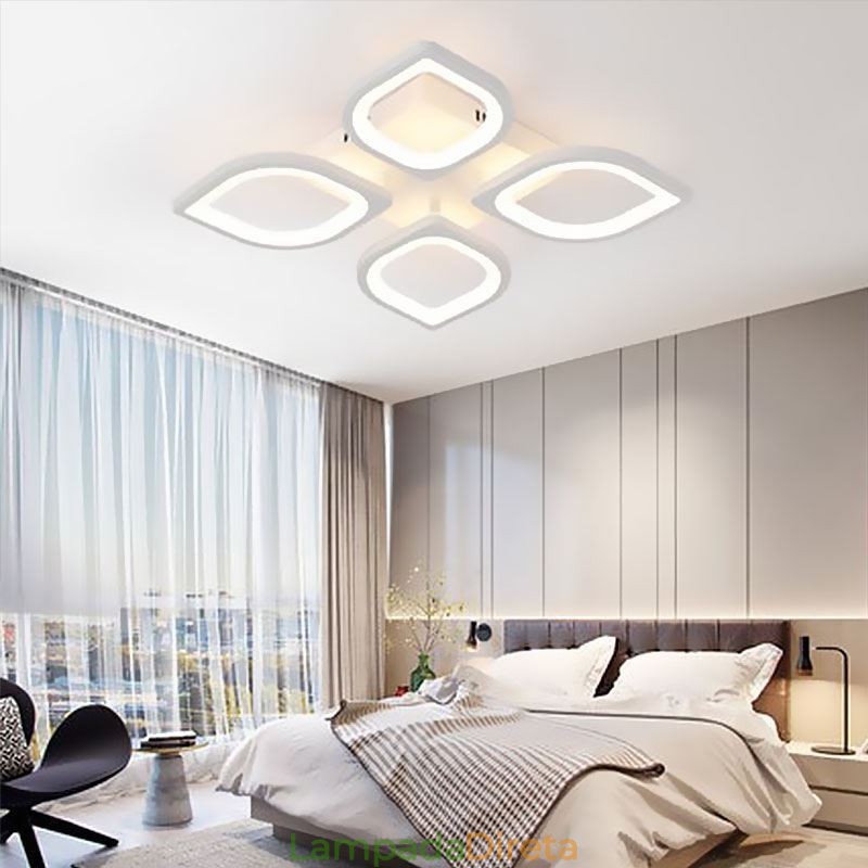 Luminária de teto em acrílico moderna e simples com pétala embutida