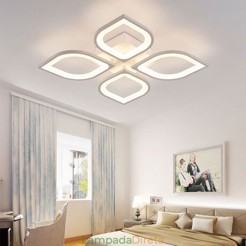 Luminária de teto em acrílico moderna e simples com pétala embutida